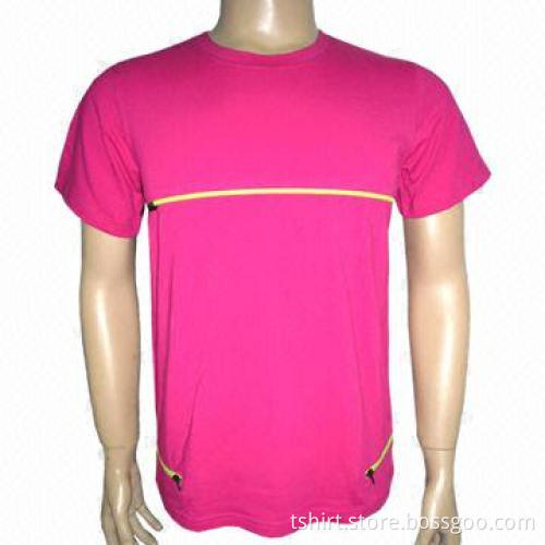 100% Cotton Men's Red Clothing/Tops, Suitable for Summer Season